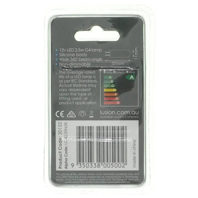 Lumileds LED lamp packaging with product details on a white background