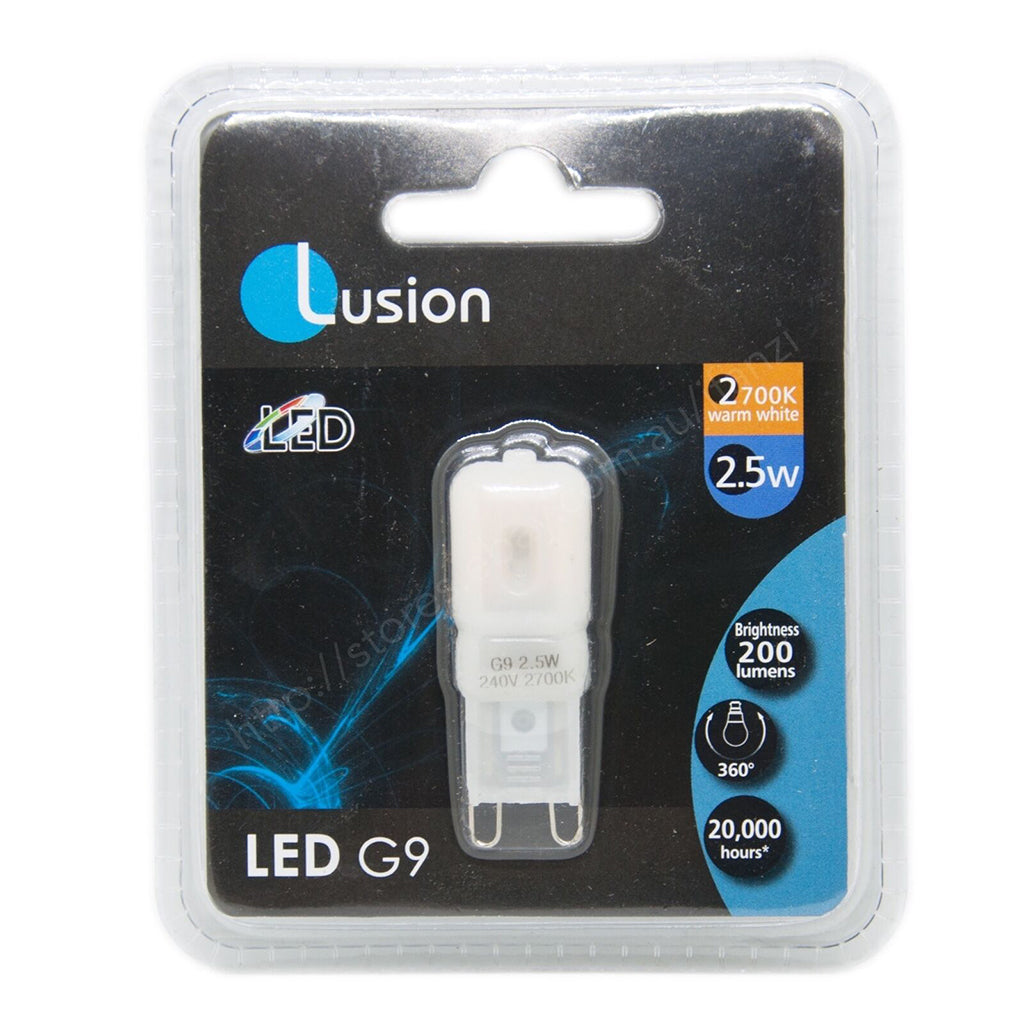 Lusion Bi-Pin LED Light Bulb G9 240V 2.5W W/W Frosted 20175