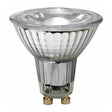 Clear halogen light bulb on a white background
