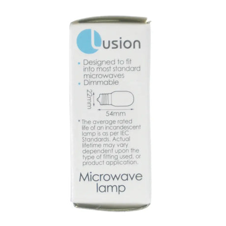 Lusion microwave lamp packaging on a white background