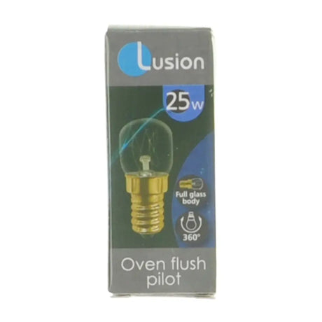 Lusion oven flush pilot light bulb packaging on a white background