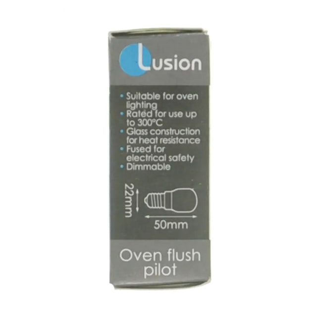 Lusion oven flush pilot packaging on a white background