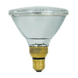 Clear PAR38 light bulb on a white background