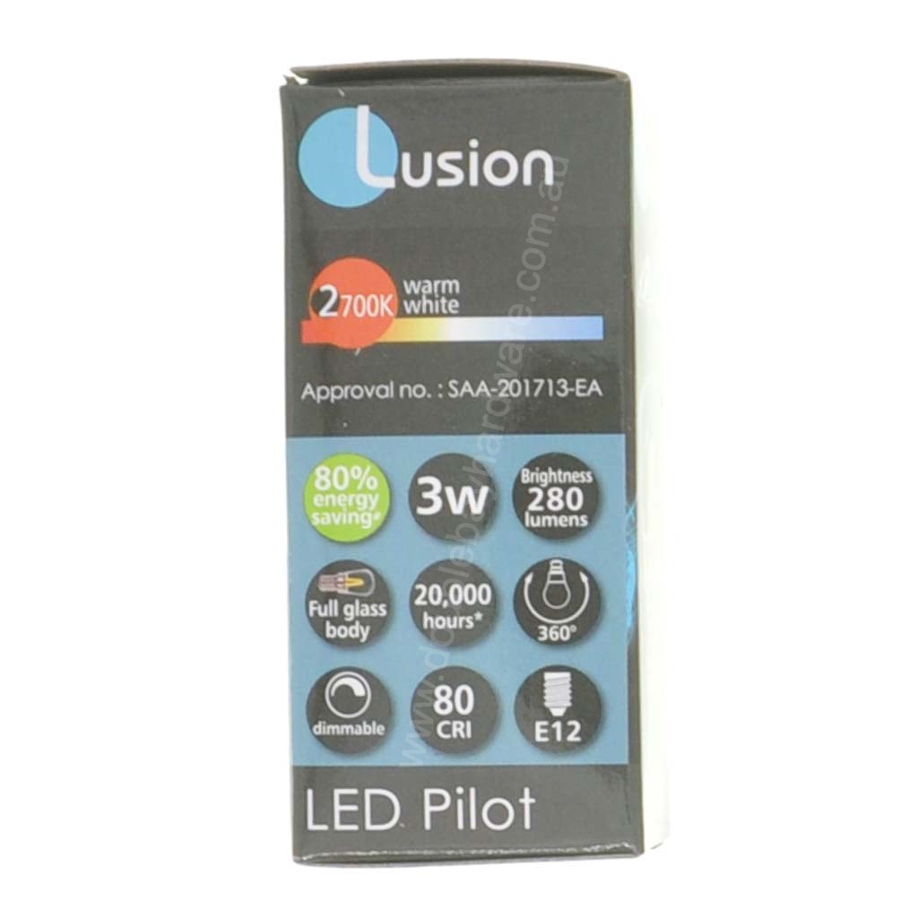 Lusion Pilot Filament LED Light Bulb E12 240V 3W W/W 20307