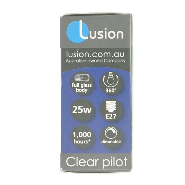 Lusion clear pilot packaging on a white background