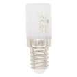 LED light bulb with E14 base on a white background