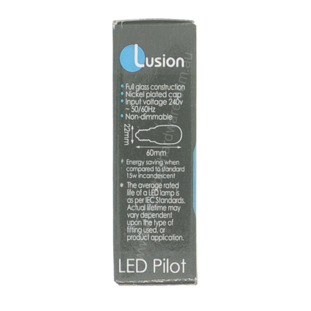 Lusion Pilot LED Light Bulb E14 240V 1.5W W/W Opal 20301