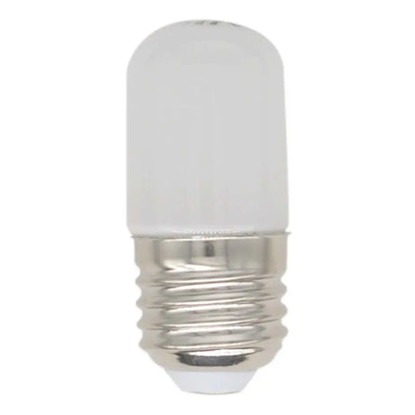 LED light bulb with white glass cover on a white background