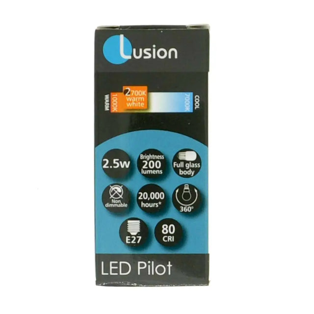 Lusion LED Pilot packaging on a white background