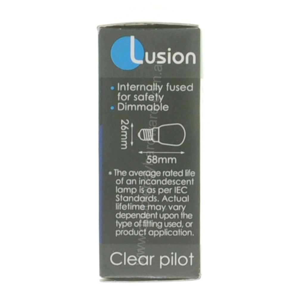 Lusion Pilot Incandescent Light Bulb E14 240V 25W Clear 45008