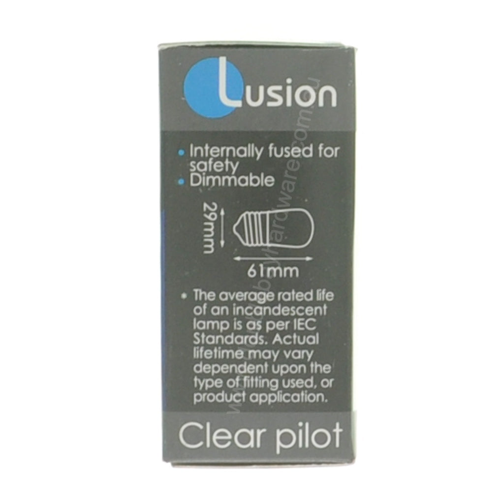 Lusion Pilot Incandescent Light Bulb E27 240V 15W Clear 45003