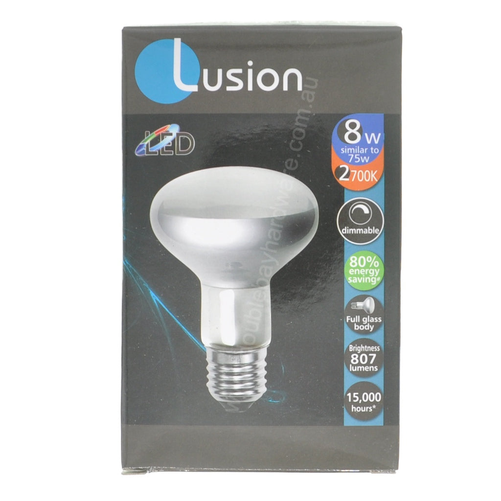Lusion R80 Reflector LED Light Bulb E27 240V 8W W/W 20915