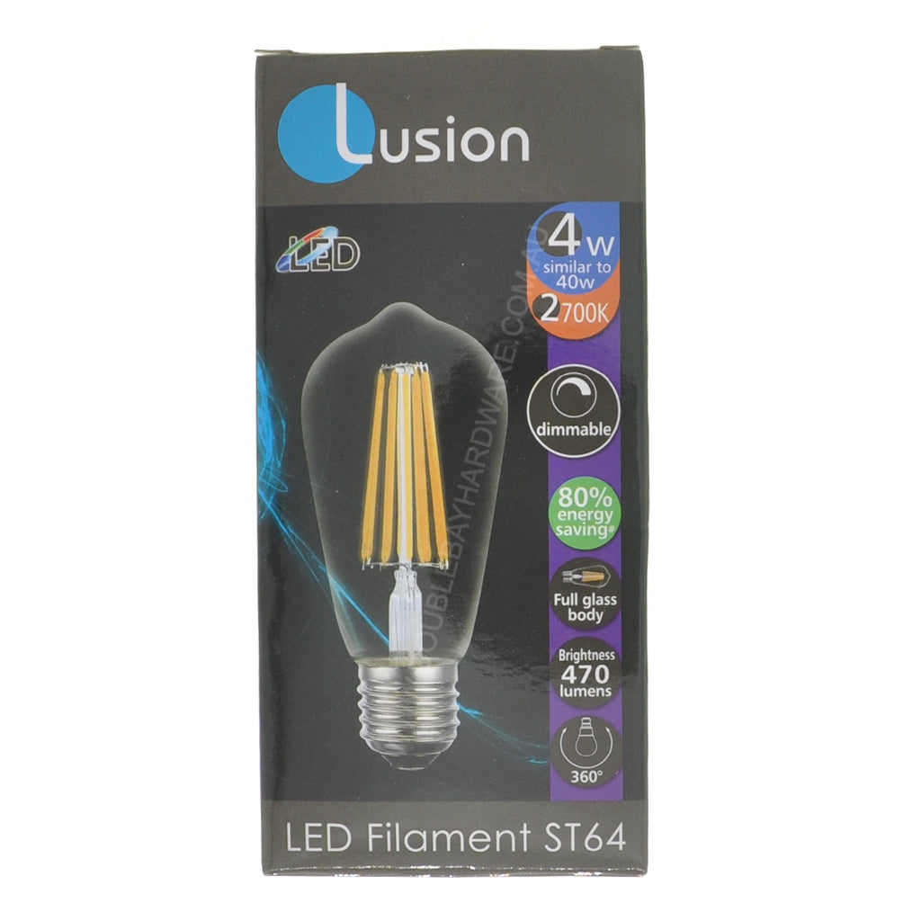 Lusion ST64 Filament LED Light Bulb E27 240V 4W W/W 20972