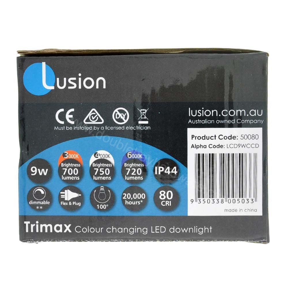 Lusion Trimax Colour Changing LED Downlight 9W IP44 90mm 50080