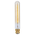 Vintage-style light bulb with gold base on a white background
