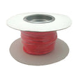 Spool of red wire on a white background