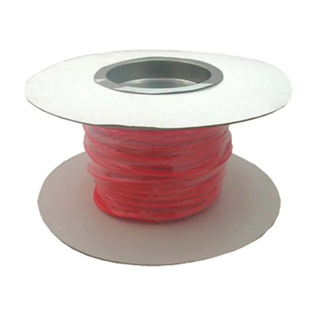 Spool of red wire on a white background