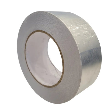 Roll of silver tape on a white background