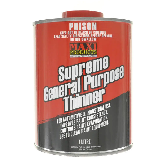 Can of Maxi Products Supreme General Purpose Thinner on a white background