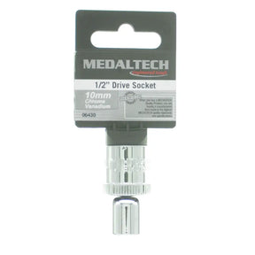 1/2" drive socket with Medaltech packaging on a white background