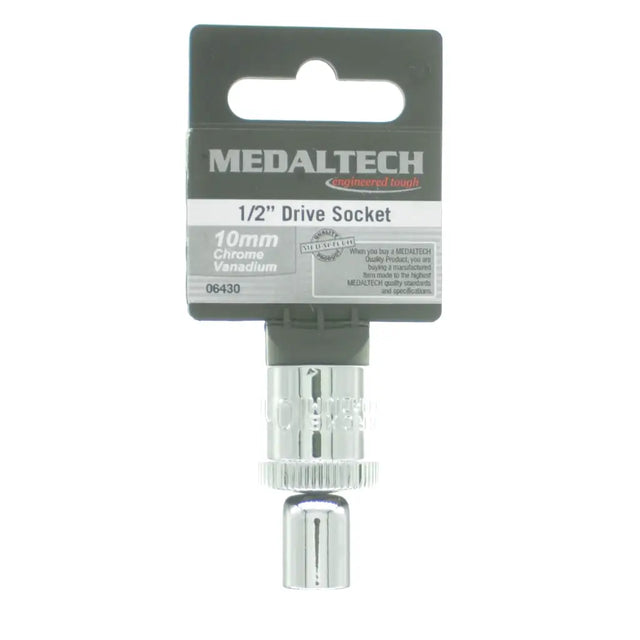 1/2" drive socket with Medaltech packaging on a white background
