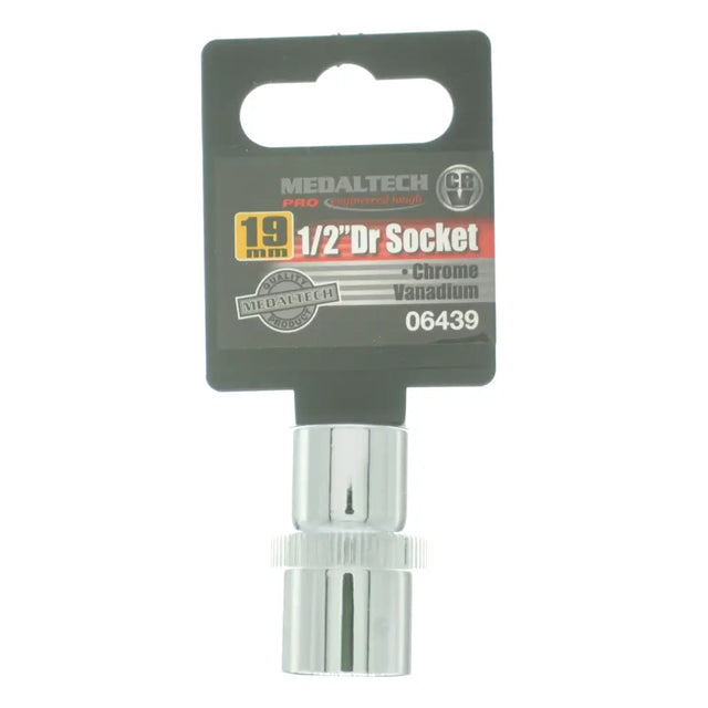 1/2" Dr Socket on Medaltech packaging with a white background