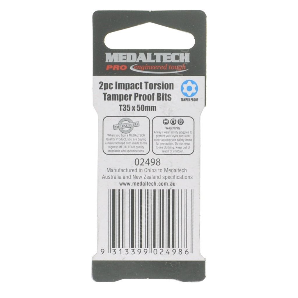 MEDALTECH Impact Torsion Tamper Proof Torx Bit T35X50mm 02498