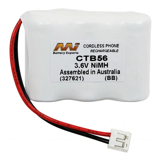 Battery pack with red and black wires on a white background