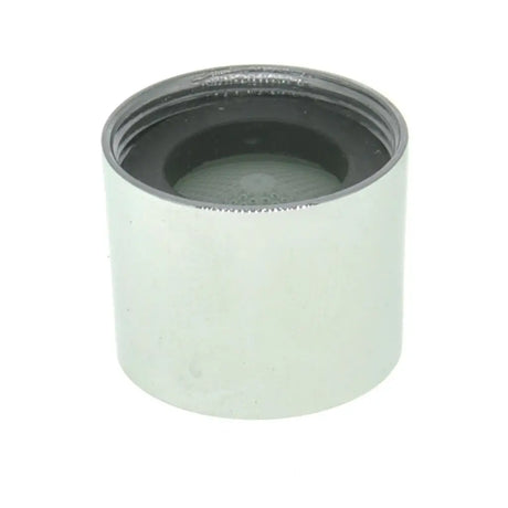 Cylindrical container with a gray lid on a white background