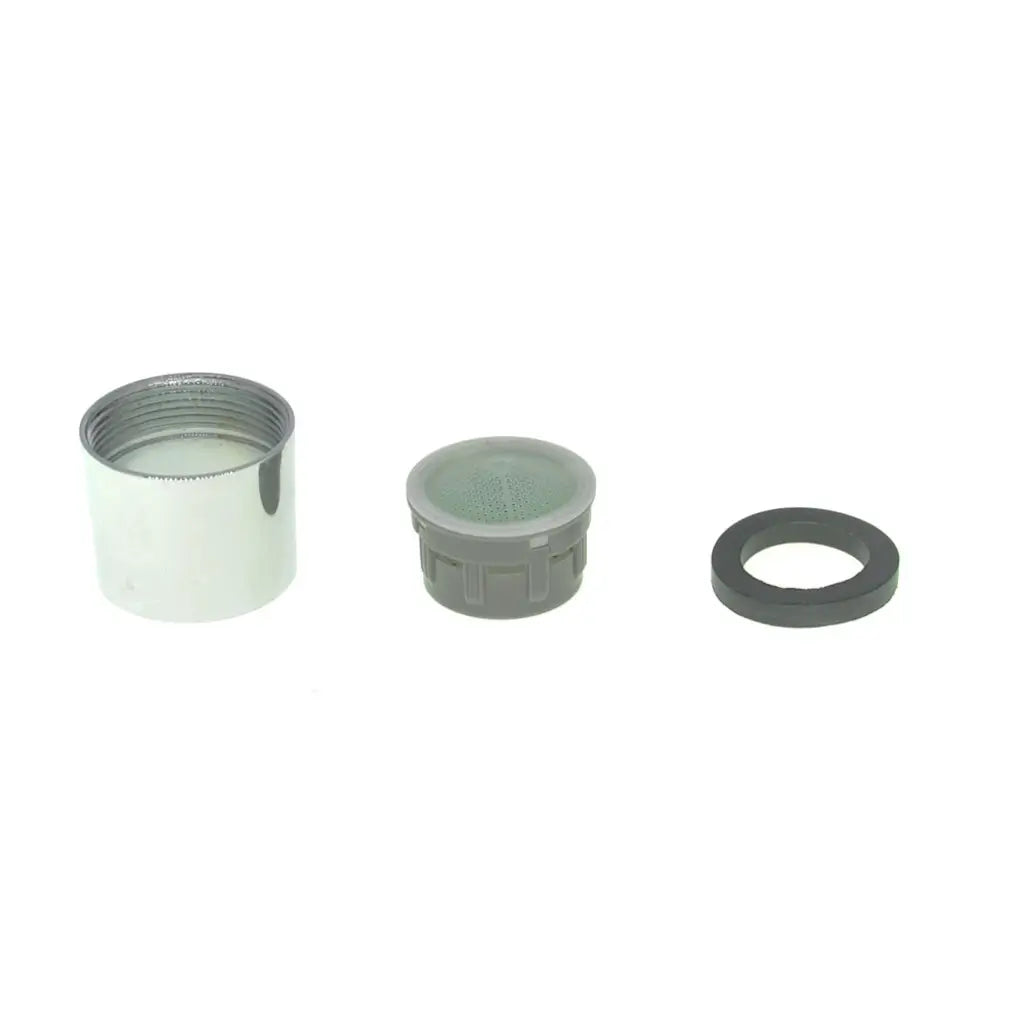 Three plumbing components on a white background