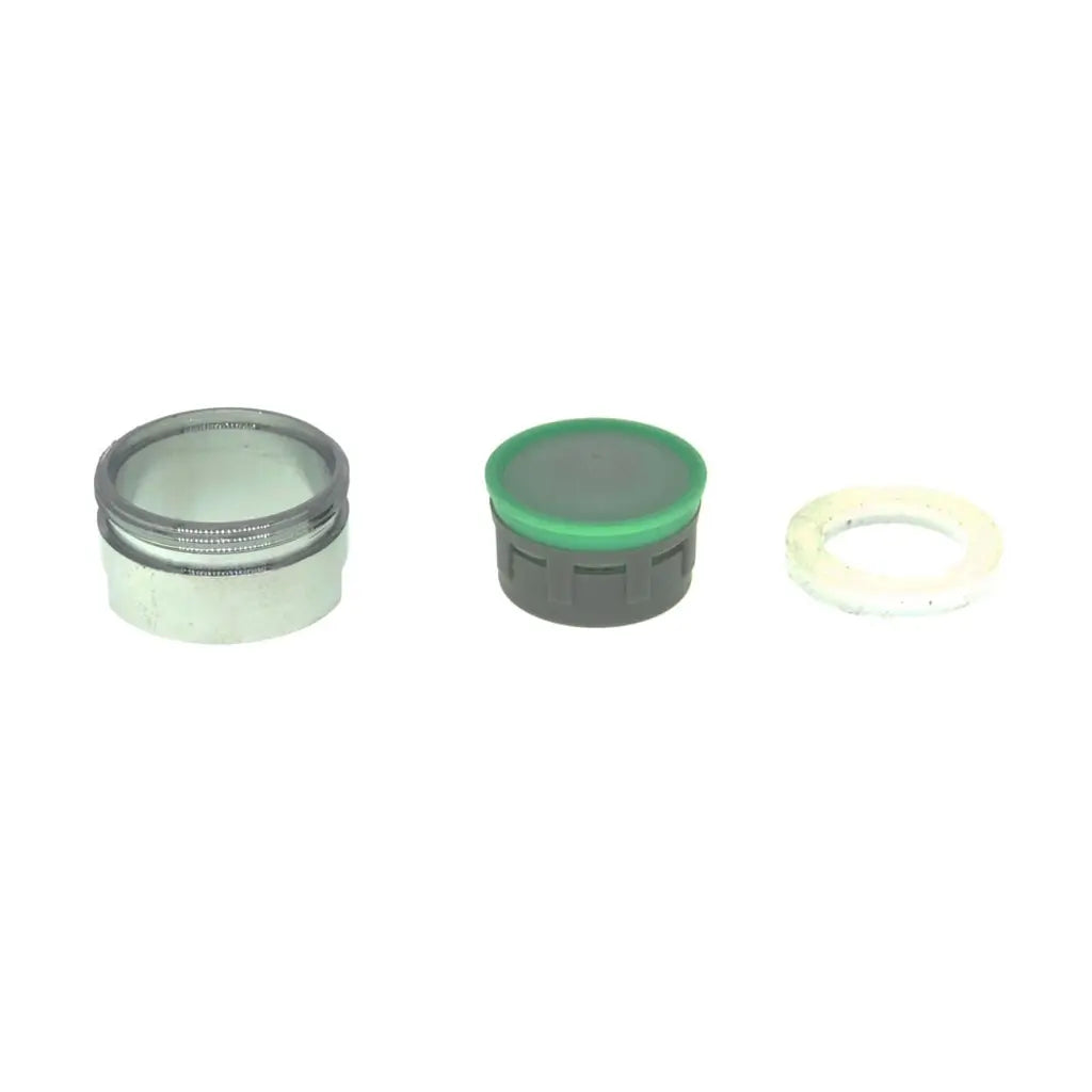 Three mechanical components on a white background