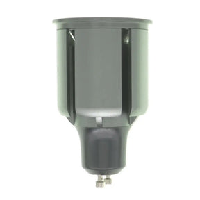 Gray light bulb socket on a white background
