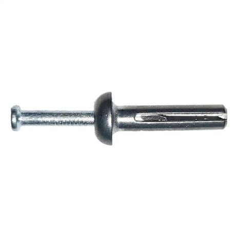 Metal nail or drill bit on a white background