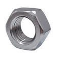 Metal hex nut on a white background