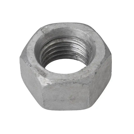 Metal hex nut on a white background