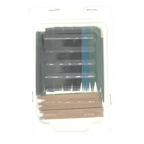 Set of needles in a clear plastic case on a white background