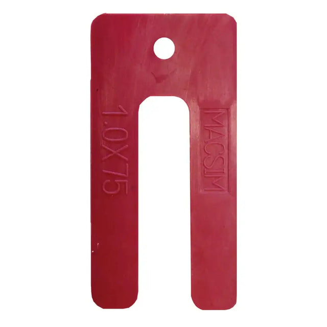 Red plastic tool with '1.0X75' and 'MAXIM' branding on a white background