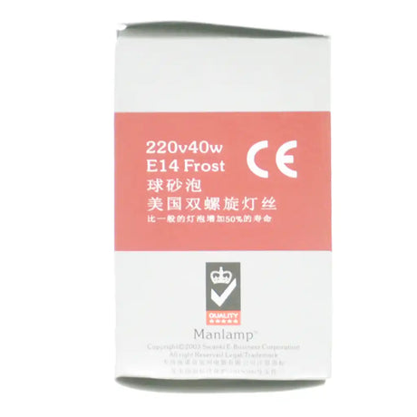 Light bulb packaging with technical specifications on a white background