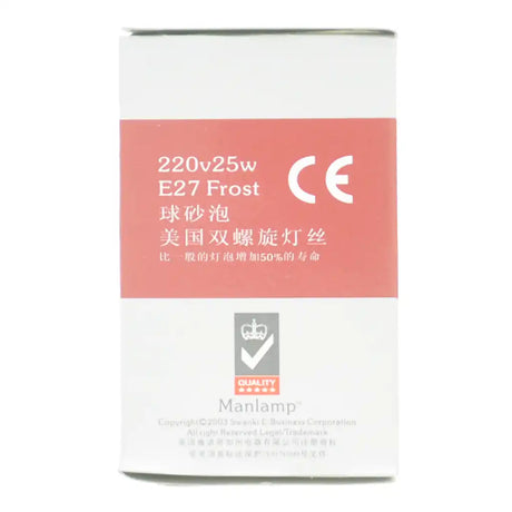 Light bulb packaging with specifications and branding on a white background