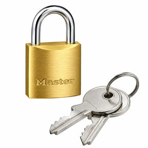 Master Lock 20mm solid brass padlock with steel shackle and two keys