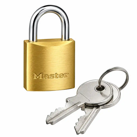 Master Lock 20mm solid brass padlock with steel shackle and two keys