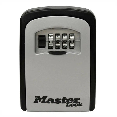 Master Lock key storage unit with a combination lock on a white background