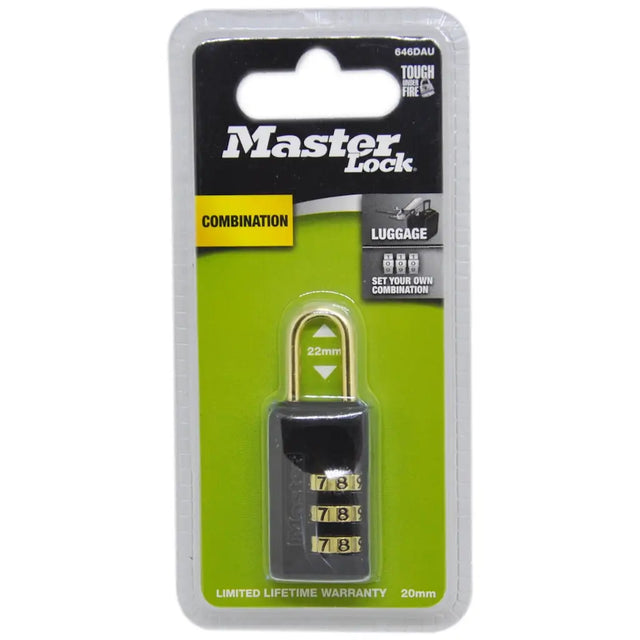 Master Lock combination lock on a white background