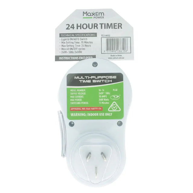 Maxim Power 24-hour timer on a white background