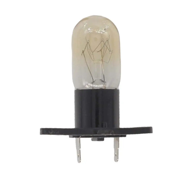 Light bulb with black base on a white background