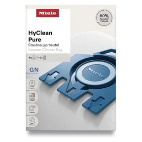 Miele HyClean Pure vacuum cleaner bag packaging on a white background