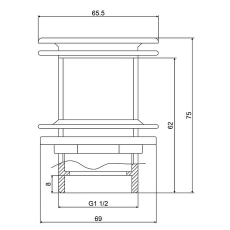 Mildon Pop Up Waste Chrome 40x70mm 1084
