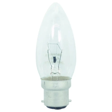 Clear light bulb on a white background