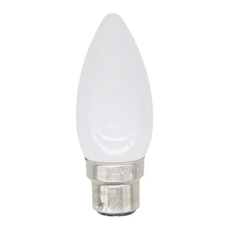 White LED candle bulb on a white background