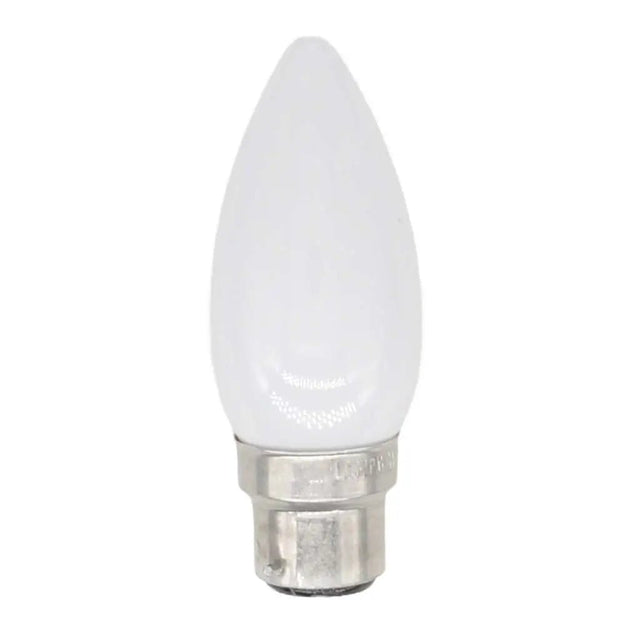 White LED candle bulb on a white background